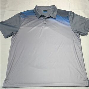 PGA Tour Men's Gray and Blue Polo golf Shirt short sleeve size 2XL